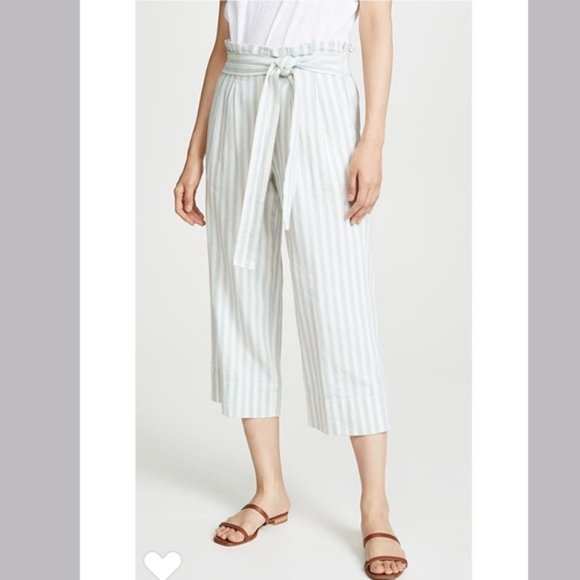 Madewell Striped Paperbag Wide Leg Pants Size Small - Picture 1 of 15